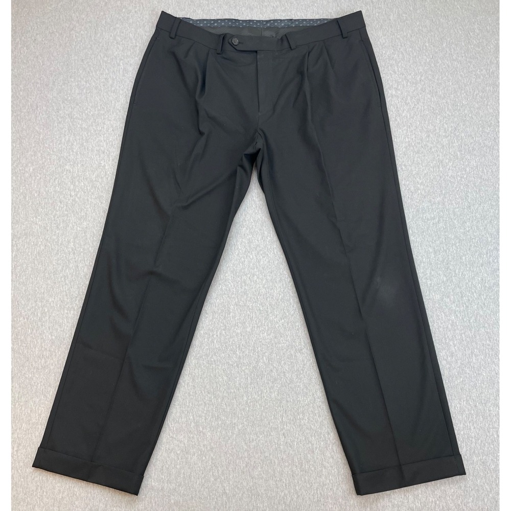Lauren Ralph Lauren Pants Mens 36 x 30 Black Stretch Pleated Cuffed Black Label
